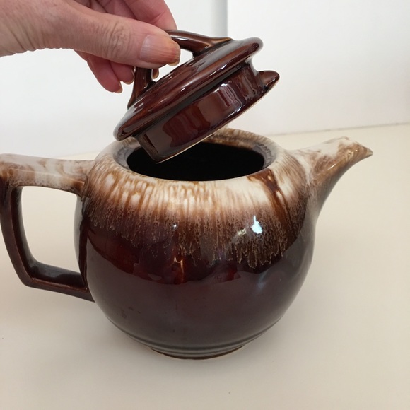 Vintage 40 50 Retro McCoy Brown Glazed Teapot ombré - Picture 1 of 12